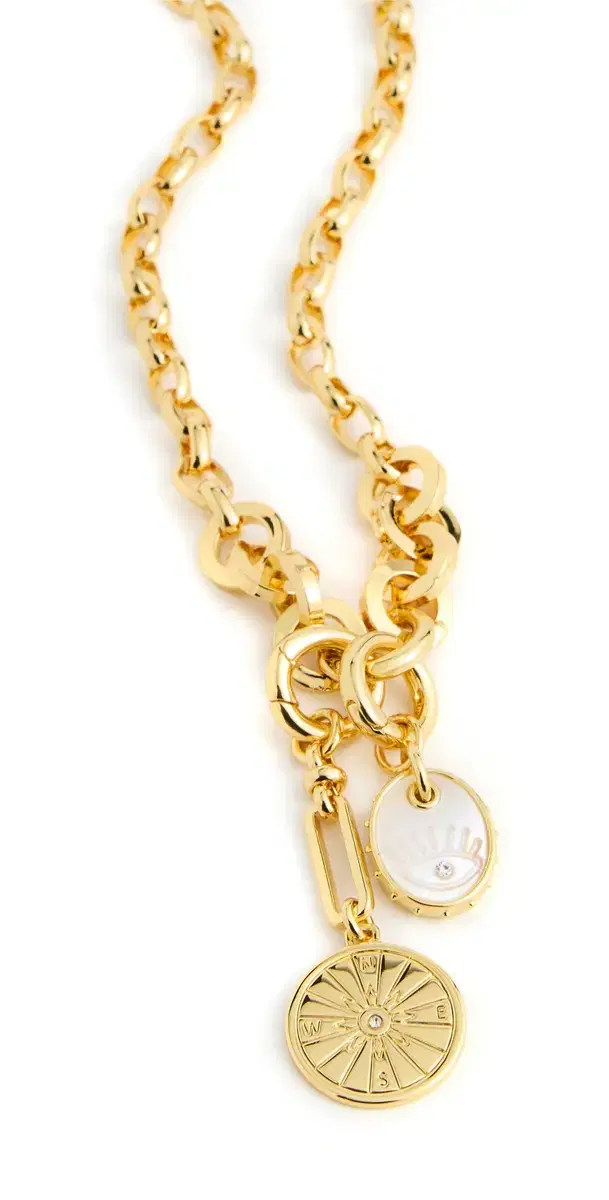 Voyager Charm Necklace White Gold One Size