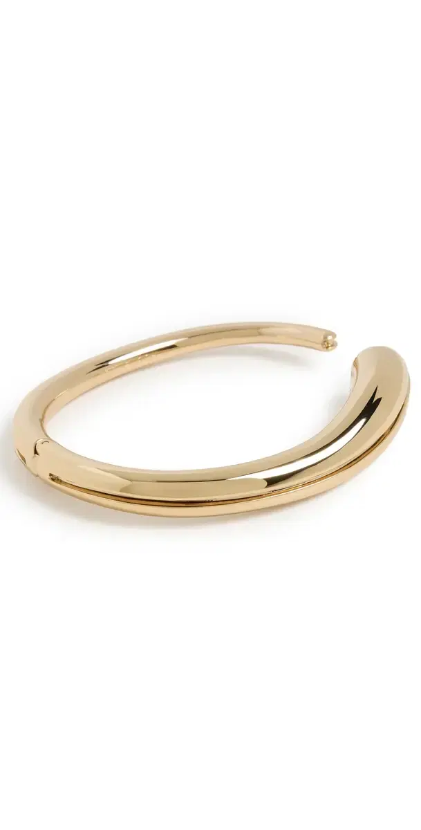 Tory Burch Pierced Thin Cuff Light Brass One Size