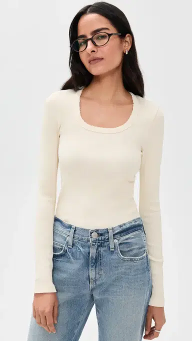 AMO Angelina Long Sleeve Bone | Thumbnail 2