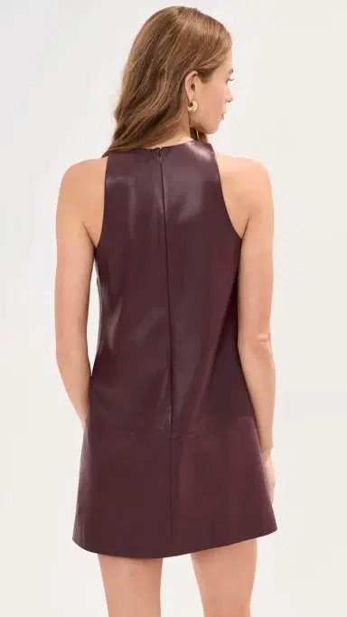 LE BOP olly Faux Leather Mini Dress Chocolate | Thumbnail 3