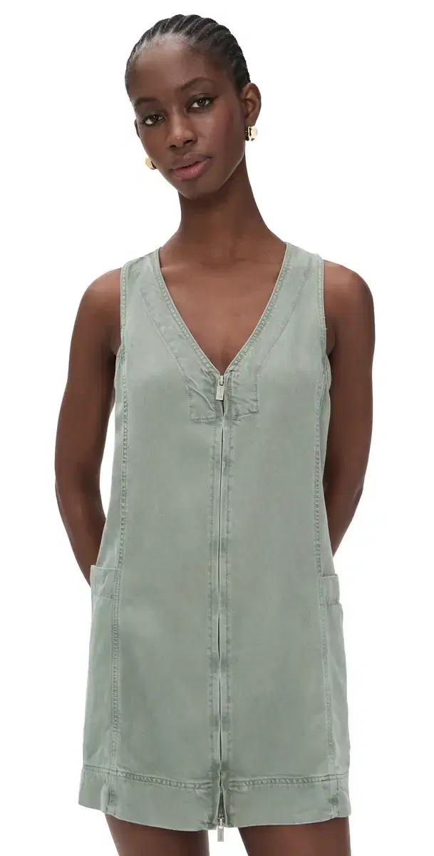 Splendid Lounge Denim Mini Dress Eucalyptus