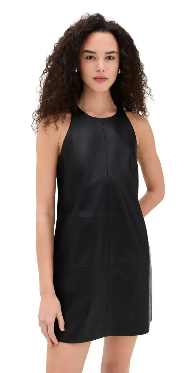 LE BOP olly Faux Leather ini Dress Black