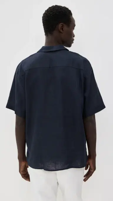 Ancora The Navy Resort Men Linen Shirt Navy | Thumbnail 3