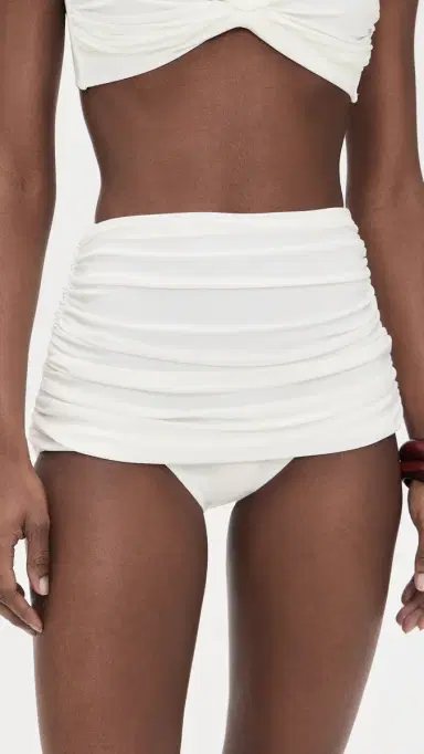 Norma Kamali Bill High Waist Bikini Bottoms Snow White | Thumbnail 2