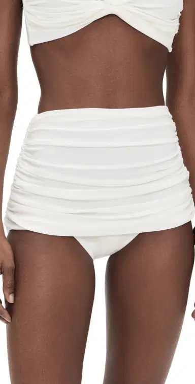 Norma Kamali Bill High Waist Bikini Bottoms Snow White | Thumbnail 1