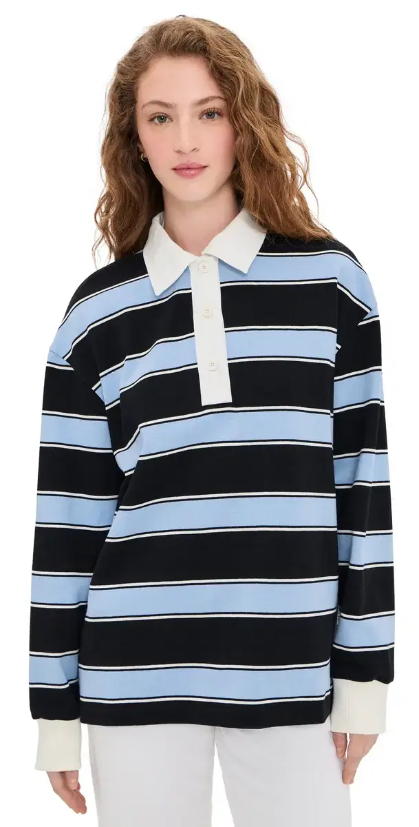 triped Rugby hirt ky Blue