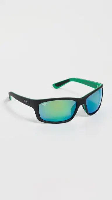 Maui Jim Kanaio Coast Sunglasses Black-Black-Green One Size | Thumbnail 4
