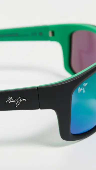 Maui Jim Kanaio Coast Sunglasses Black-Black-Green One Size | Thumbnail 5