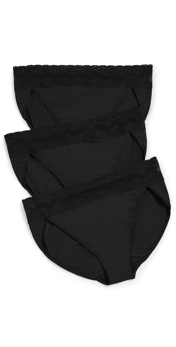 Bliss Perfection French Bikini 3-Pack Black One Size
