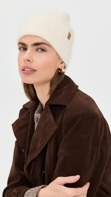 Vince Brushed Cashmere Cuffed Beanie Ivory One Size | Thumbnail 3