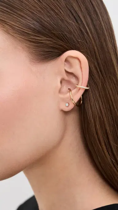 Otiumberg Pave Sonder Ear Cuff Gold One Size | Thumbnail 3