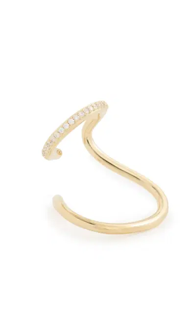 Otiumberg Pave Sonder Ear Cuff Gold One Size | Thumbnail 5
