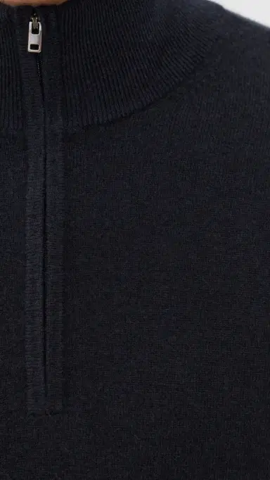 Vince Cashmere Quarter Zip Sweater Coastal M | Thumbnail 6