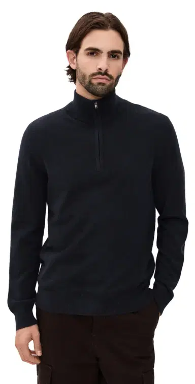 Vince Cashmere Quarter Zip Sweater Coastal M | Thumbnail 1