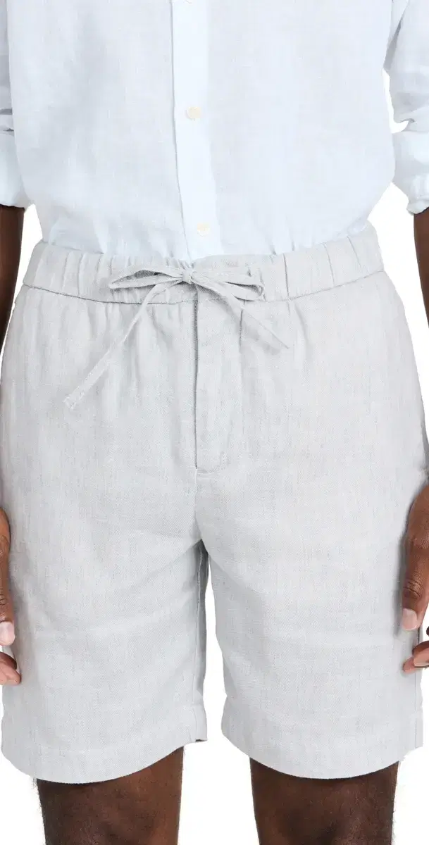Frescobol Carioca Felipe Linen Shorts 8 Light Melange Grey