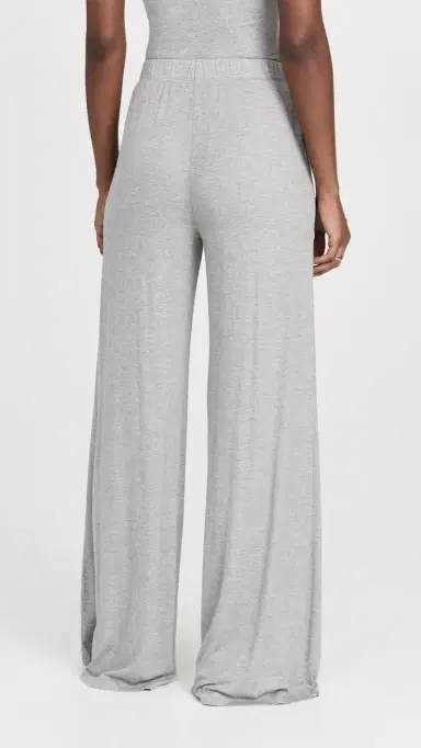 Sprwmn Rib Wide Leg Pants Heather Grey L | Thumbnail 3