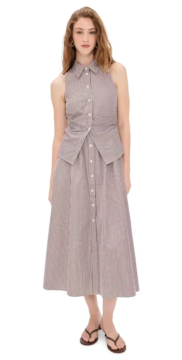 Tanya Taylor Hannah Dress Acorn/Optic White