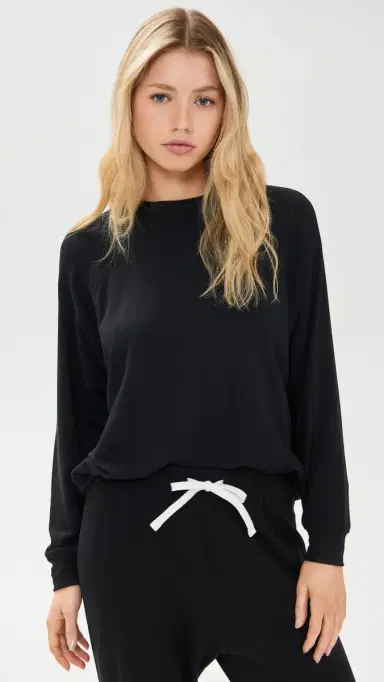 Splits59 Andie Oversized Fleece Sweatshirt Black | Thumbnail 2