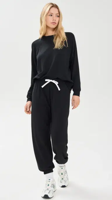 Splits59 Andie Oversized Fleece Sweatshirt Black | Thumbnail 5