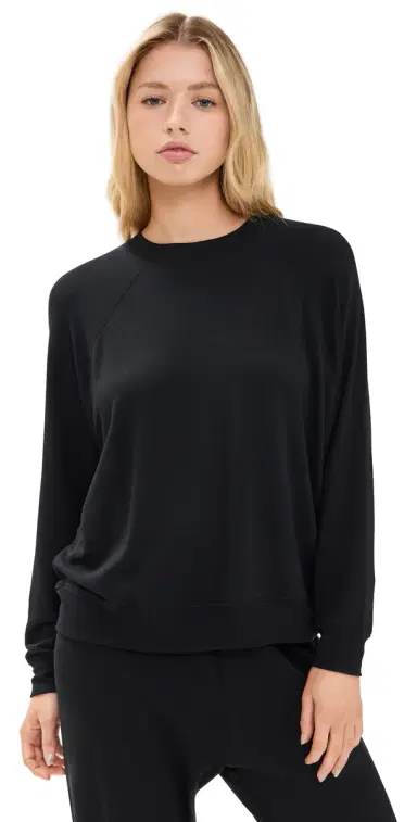 Splits59 Andie Oversized Fleece Sweatshirt Black | Thumbnail 1