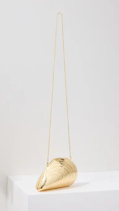 Simkhai Bridget Metal Oyster Shell Clutch Gold One Size | Thumbnail 4 Simkhai Bridget Metal Oyster Shell Clutch Gold One Size | Thumbnail 4