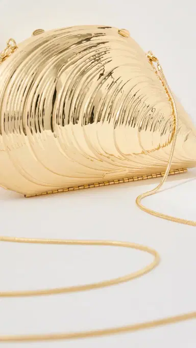 Simkhai Bridget Metal Oyster Shell Clutch Gold One Size | Thumbnail 5 Simkhai Bridget Metal Oyster Shell Clutch Gold One Size | Thumbnail 5