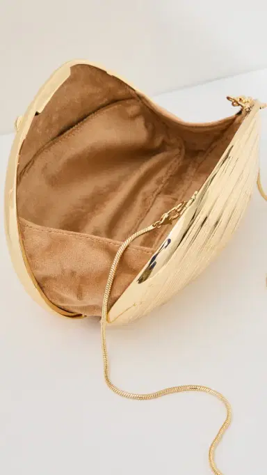 Simkhai Bridget Metal Oyster Shell Clutch Gold One Size | Thumbnail 6 Simkhai Bridget Metal Oyster Shell Clutch Gold One Size | Thumbnail 6
