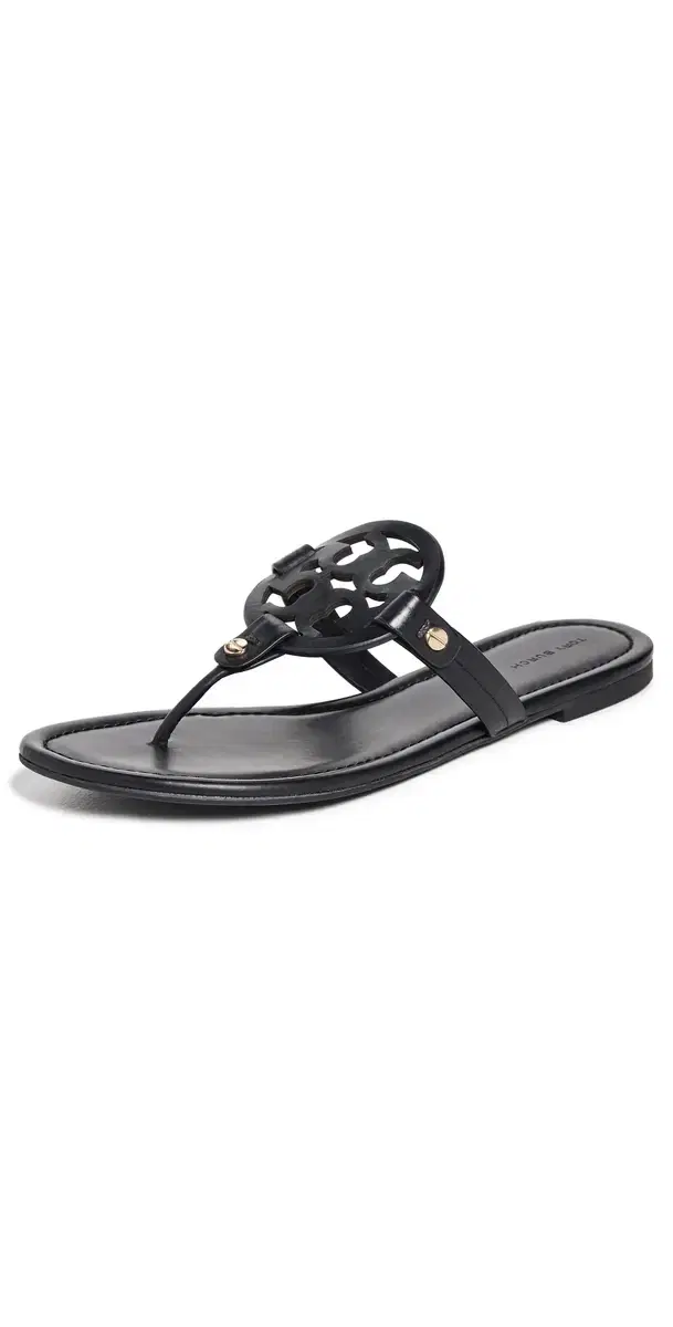 Tory Burch Miller Thong Sandals Perfect Black