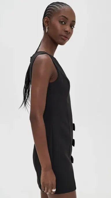 endless rose Bow Slit Mini Dress Black | Thumbnail 4