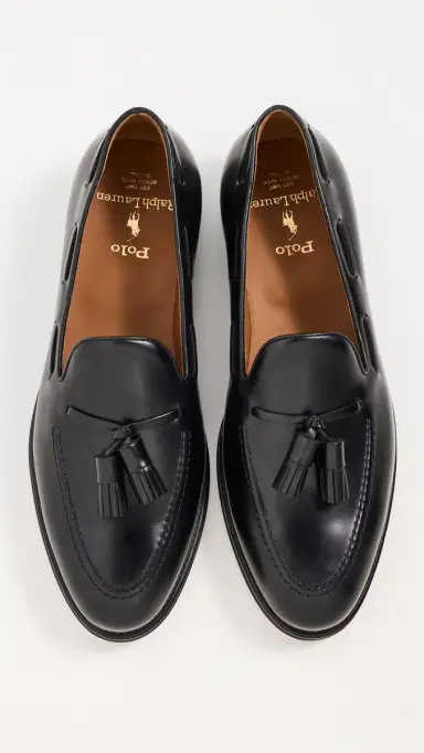 Polo Ralph Lauren Maestra Leather Tassle Loafers Black | Thumbnail 4