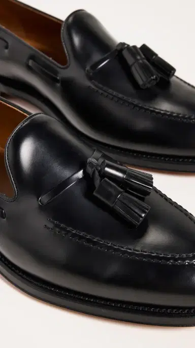 Polo Ralph Lauren Maestra Leather Tassle Loafers Black | Thumbnail 5