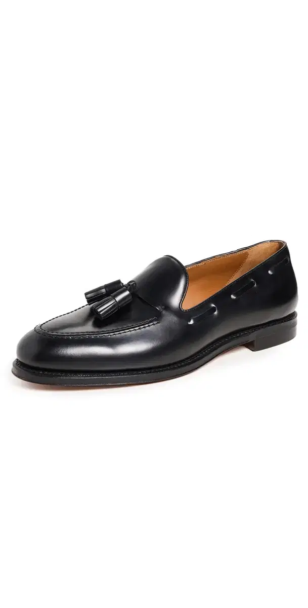 Maestra Leather Tassle Loafers Black
