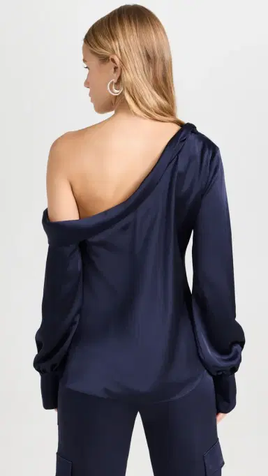 Simkhai Alice One Shoulder Top Midnight | Thumbnail 3
