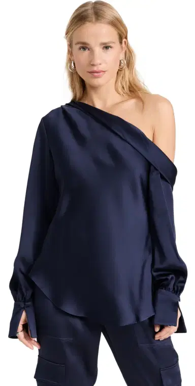 Simkhai Alice One Shoulder Top Midnight | Thumbnail 1