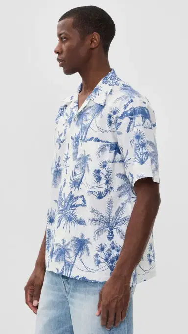 Universal Works Camp Shirt White | Thumbnail 4