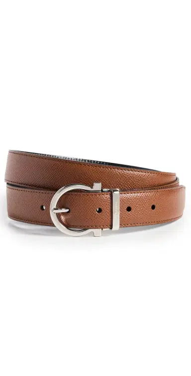 Ferragamo Single Gancio Reversible Paloma Leather Belt | Thumbnail 1 Ferragamo Single Gancio Reversible Paloma Leather Belt | Thumbnail 1