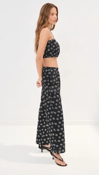 LE BOP Camille Jacquard Crop Top Black/White | Thumbnail 4