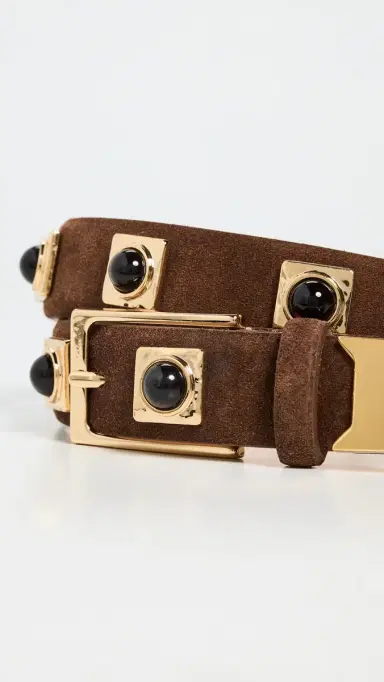 AUREUM No. 2 Chocolate Suede Studded Belt Chocolate M/L | Thumbnail 5