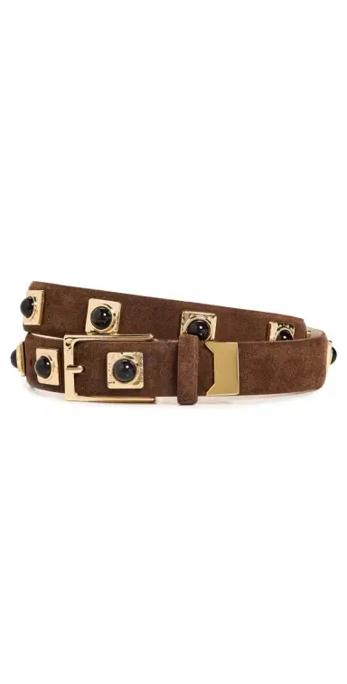 AUREUM No. 2 Chocolate Suede Studded Belt Chocolate M/L | Thumbnail 1