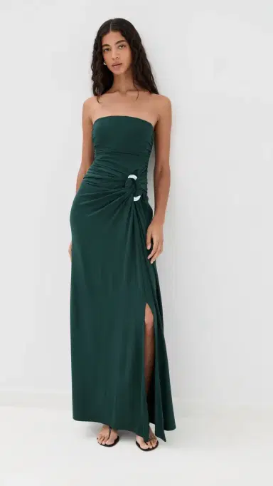 SIMKHAI Emma Bustier Gown Emerald | Thumbnail 2 SIMKHAI Emma Bustier Gown Emerald | Thumbnail 2