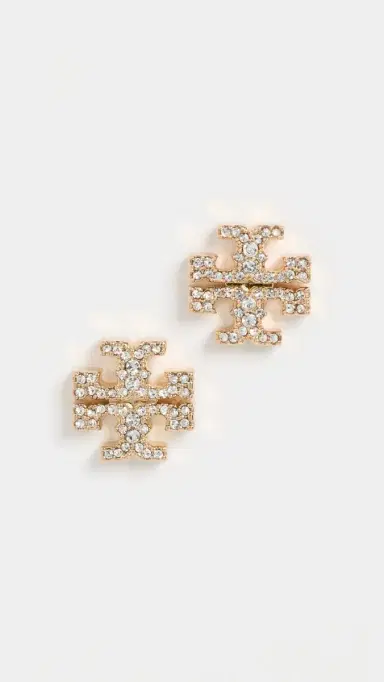 Tory Burch Icon Pavé Stud Earrings | Thumbnail 2