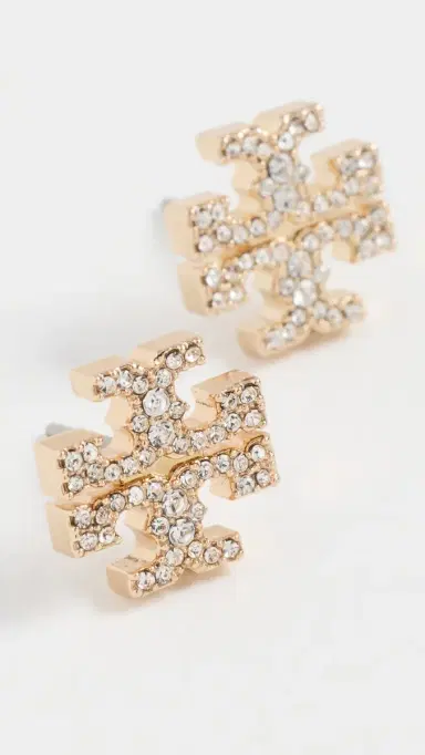 Tory Burch Icon Pavé Stud Earrings | Thumbnail 4