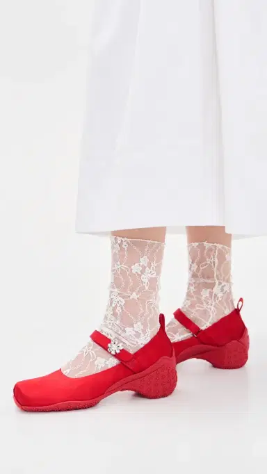 Simone Rocha Ballet Runner Shoes Red/Pearl/Clear | Thumbnail 5