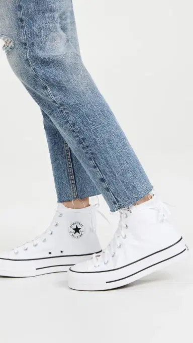 Converse Chuck Taylor All Star Lift High Top Sneakers White/Black/White | Thumbnail 3