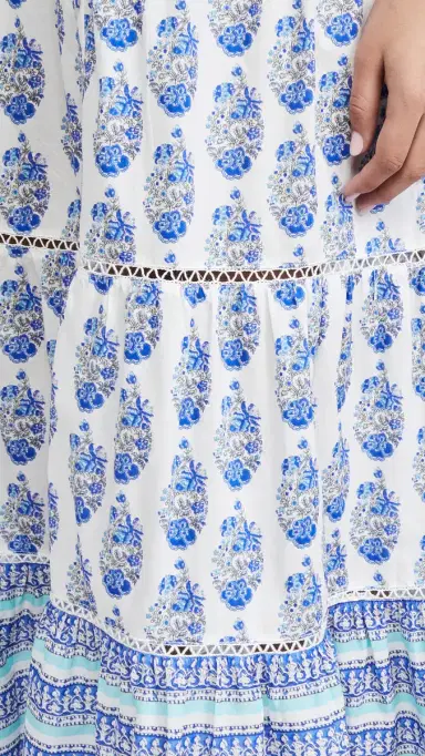 Playa Lucila Smock Border Dress Blue Border Print Combo | Thumbnail 6