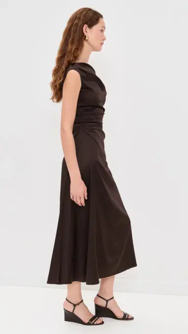 Staud Phare Silk Dress Earth | Thumbnail 4 Staud Phare Silk Dress Earth | Thumbnail 4