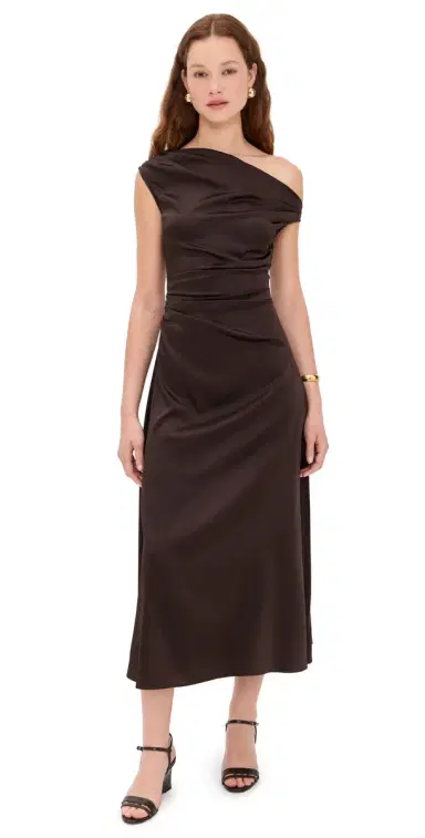 Staud Phare Silk Dress Earth | Thumbnail 1 Staud Phare Silk Dress Earth | Thumbnail 1