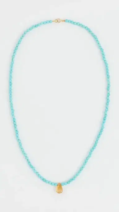 JIA JIA 14k Turquoise Citrine Teardrop Necklace | Thumbnail 2 JIA JIA 14k Turquoise Citrine Teardrop Necklace | Thumbnail 2