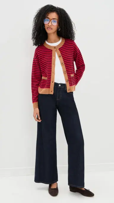 XÍRENA Lillian Cardigan Red tripe | Thumbnail 5 XÍRENA Lillian Cardigan Red tripe | Thumbnail 5
