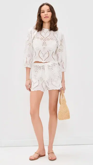 Natalie Martin Collection Jasper Shorts Athena Embroidery Salt | Thumbnail 5 Natalie Martin Collection Jasper Shorts Athena Embroidery Salt | Thumbnail 5